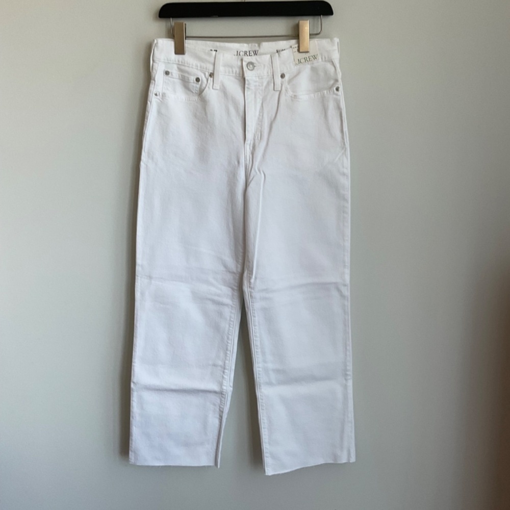 J. Crew Slim Wide Leg Jeans White Wash Size 12 Size 14 New With Tags - Picture 6 of 13